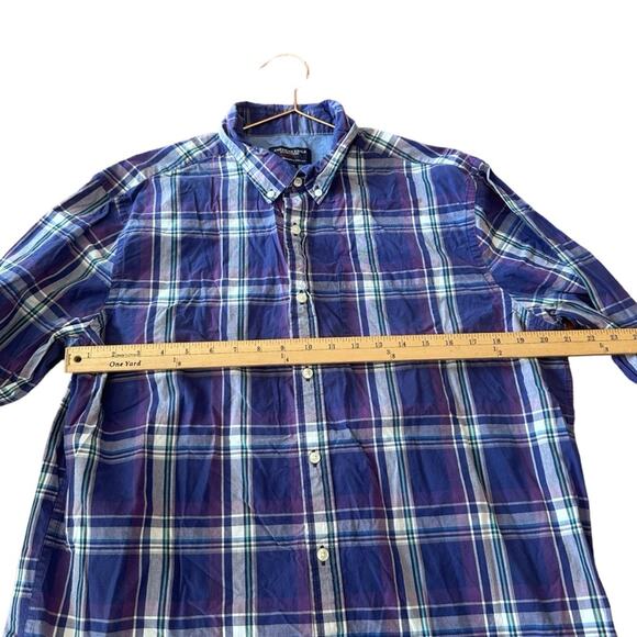 AMERICAN EAGLE Mens purple Checkered Plaid athletic Fit Button Up size XL - Picture 5 of 6